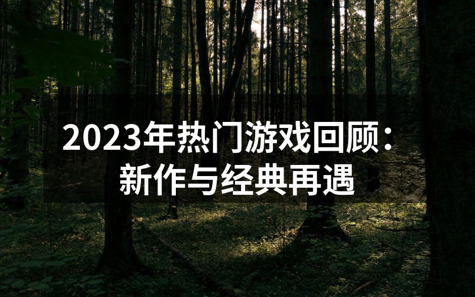 2023年热门游戏回顾：新作与经典再遇