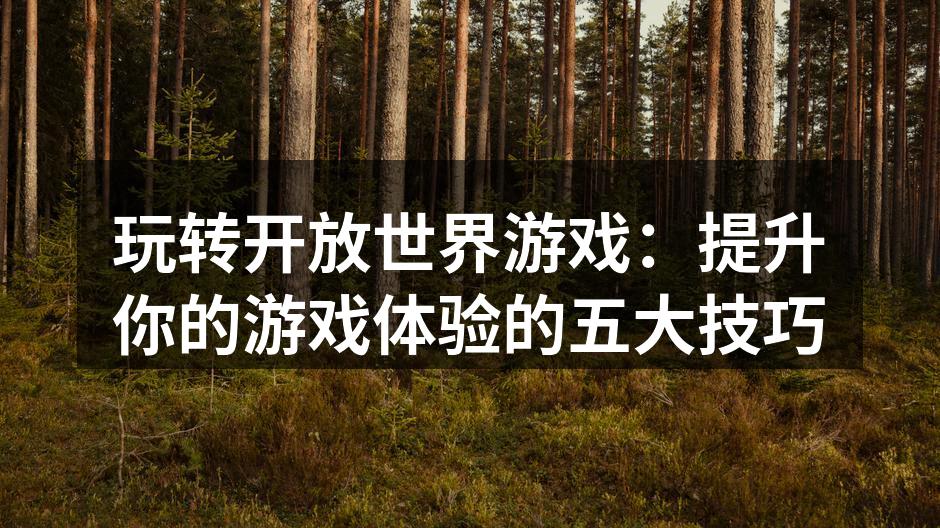 玩转开放世界游戏：提升你的游戏体验的五大技巧